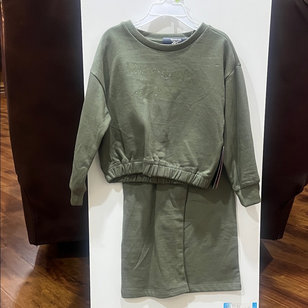 Reebok Kids Matching Set in Olive Green